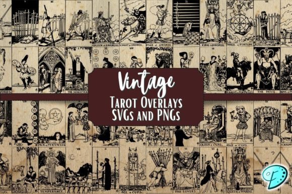 Download Vintage Tarot Card SVG and PNG Overlays - Premium Resources