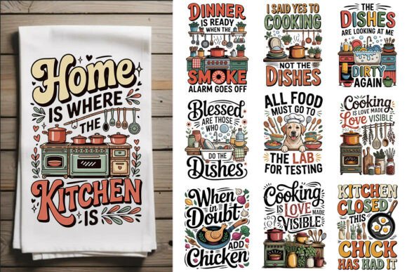 Download Farmhouse Kitchen Towel PNG Design, - Design Collection