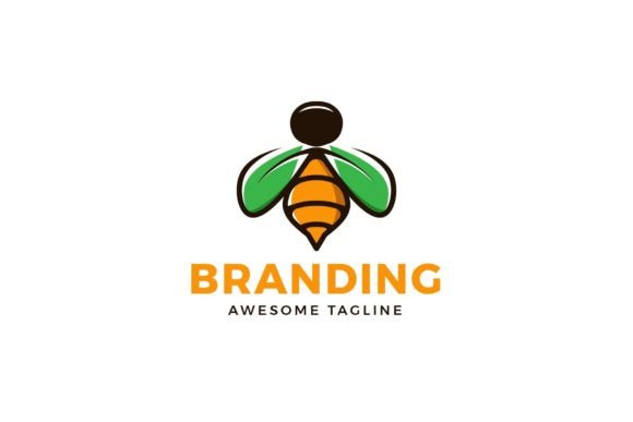 Download Creative Bee Logo Design with Nature - Design Collection