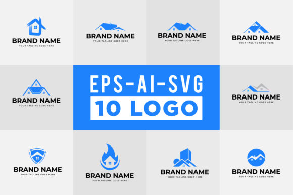 Download Flat Real Estate Logo Design Set - Design Collection