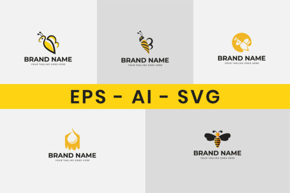 Download Bee Logo Design Set - Design Collection