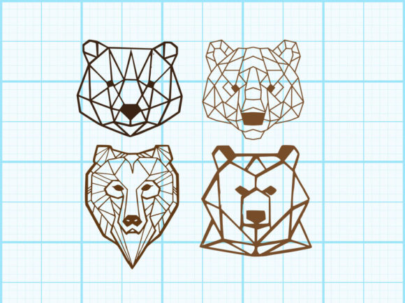 Download Bear Head Geometrical Design - Design Collection