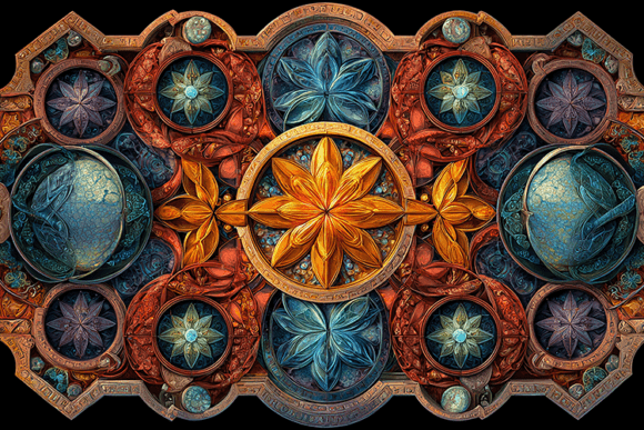 Download Ornate Mandala Mosaic Glass Design - Design Collection