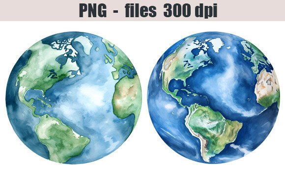 Download Planet Earth Watercolor Clipart - Earth Collection
