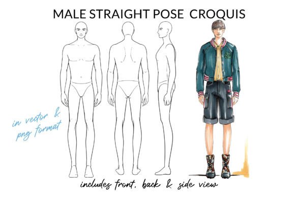 Download Male Straight Pose Fashion Croquis - Male Collection