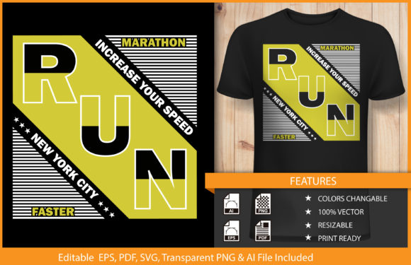 Download T-shirt Design NYC Marathon Run Vector - Design Collection