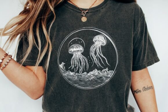 Download Jellyfish Ocean Waves Graphic Design Png - Design Collection