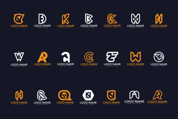 Download Monogram Letter Mark Logo Design Set - Design Collection