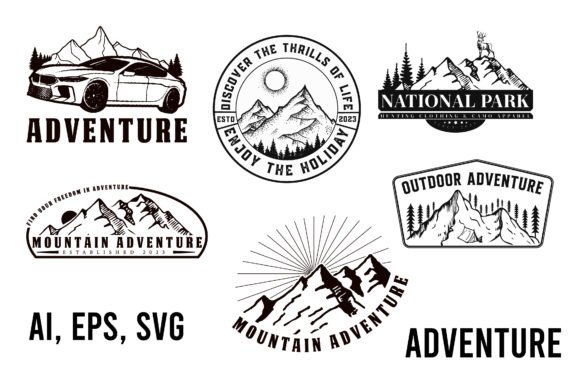 Download Adventure Vintage Badge Logo Design Set - Design Collection